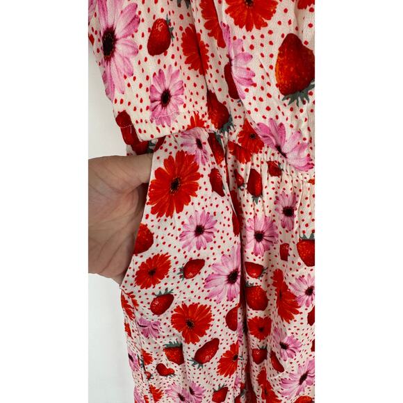 Torrid Retro Chic Midi Puff Sleeve Skater Dress Womens Large Strawberry Pink New - Picture 7 of 12